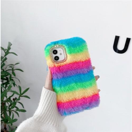 Warm Plush Fluffy Luxury Glitter Soft TPU Silicone Case For OPPO A53 A31 A9 A5 2020 A93 A54 A15 A72 Find X3 X2 Pro Reno 5 4 3 2
