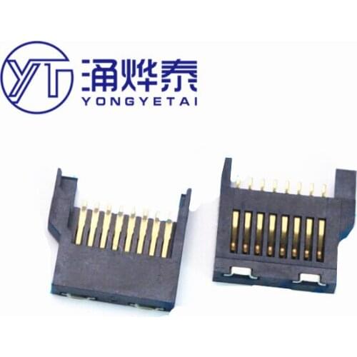 YYT 20PCS TF all plastic simple card holder 8P micro SD card holder memory card holder TF card reader all plastic card slot