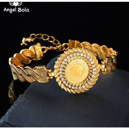 Oman Money Coin Bracelet Bangles for Women Allah Bracelet Gold Color Ethiopian Jewelry Muslim Islam Bangle Arab Wedding Gifts