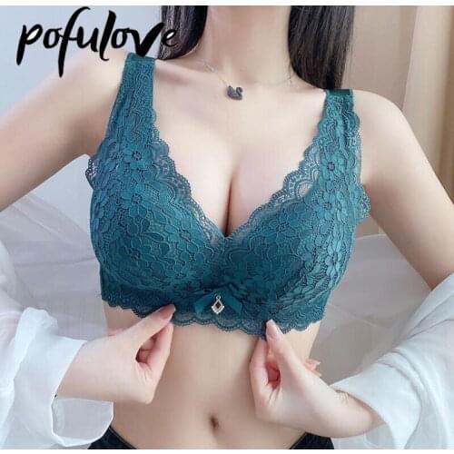 Sexy Lace Bra Push Up Bras for Women Wire Free Underwear Gathered Seamless Bralette for Small Breast Female Lingerie Brassiere