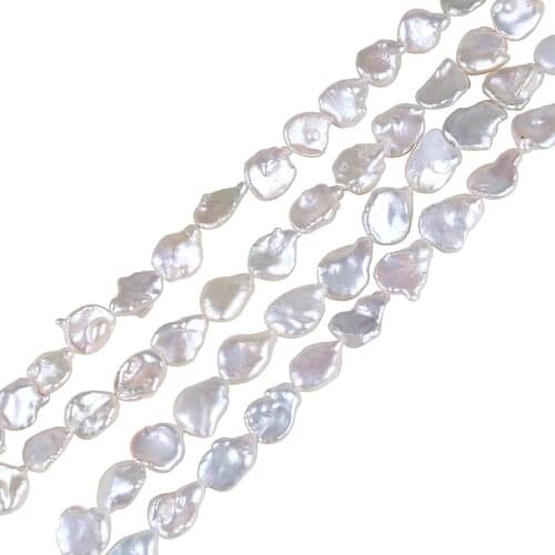 14mm white keshi freshwater pearl strands