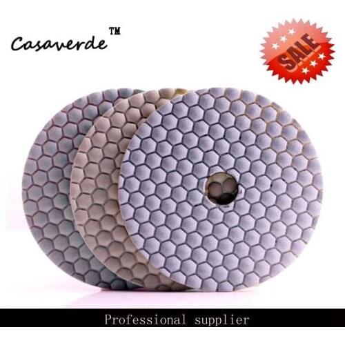 3pcs/lot diameter 125mm 5 inch dry diamond 3 step polishing pad for dry or wet polishing granite,marble and Engineered ston