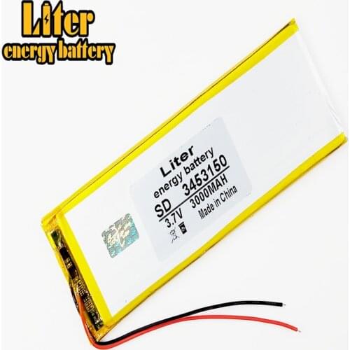 Tablet battery Tablet polymer battery 3453150 3.7V 3000MAH Lithium Tablet polymer battery with Protection Board