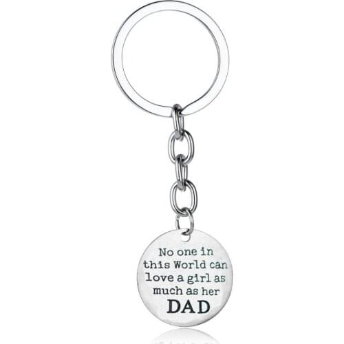 12PC Daddy Keychain No One In This World Can Love A Girl As Much As Her Dad Charm Pendant Keyring Fathers Day Birthday Gift Hot