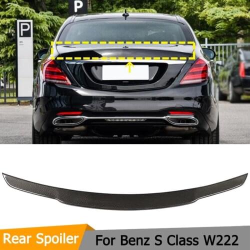 For W222 Carbon Fiber Rear Boor Spoiler Wings for Mercedes-Benz S Class W222 S400 S500 S600 Spoiler 2014-2019