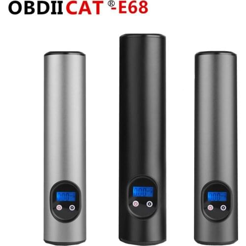 E68 Car Air Pump 12V USB interface portable air compressor Inflatable pump LCD display for car bicycles Tire Balls Swimming Ring