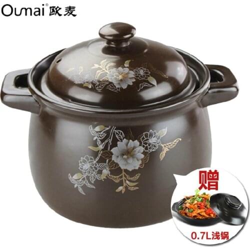 Casserole stew soup Omer ceramic pot fire stone pot casserole casserole health 5.5L high temperature resistant crock pot