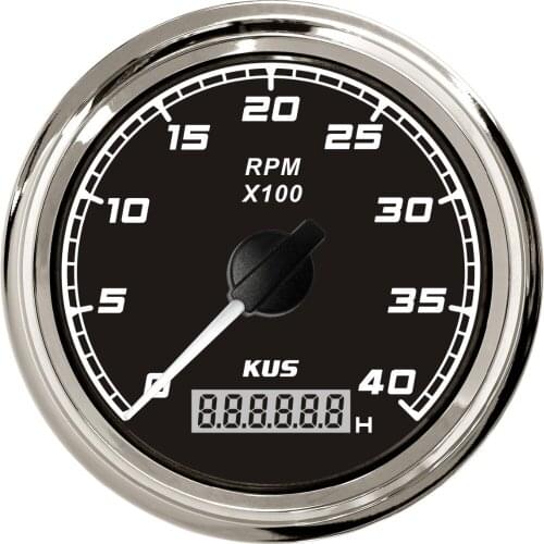 KUS Popular 85mm tachometer tacho gauge 4000RPM 12V 24V for marine car with backlight