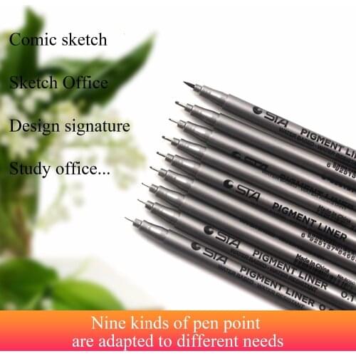 STA 8050 Art Sketch comics Art Marker Pen Pigment Liner Water Based For Drawing Handwriting School office stationery waterproof