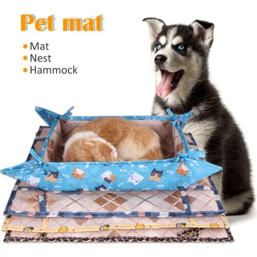 Multi-functional Pet Mat Cooling Summer Pad Mat for Dogs Cats Blanket Pet Bed Nest Pet Hammock for Kitten Puppy