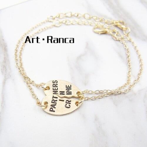 Friends lovers bracelet heart-shaped Splice fashion Womens Bracelet