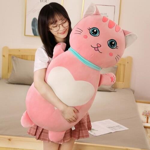 Cartoon Big Eye Cat Soft Plush Pillows Nap Long Sleeping Pillows Home and Office Nap Cushion