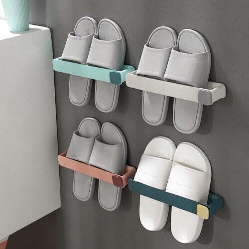 Bathroom Toilet Wall-Mounted Slippers Storage Rack For Quick Assembly And Convenient Slippers Towel Rack
