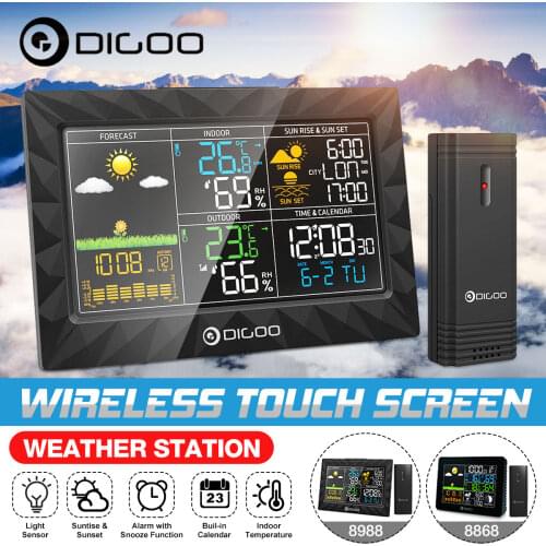 New Home Wireless Weather Station Temperature Sensor Outdoor Digital Thermometer Hygrometer Alarm Clock Color Barometer Forecast