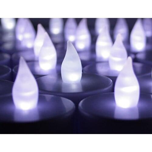 New White 12pcs Flickering Flicker Tea Light Flameless LED Tealight Candles for wedding birthday Christmas Home Decoration