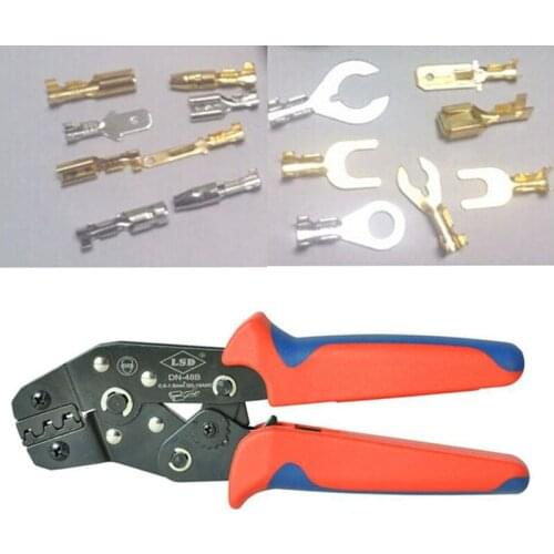 Mini crimp tool DN-48B for crimping non insulated terminals 0.14-1.5mm2 ratchet crimping tool for TAB terminals contacts crimper