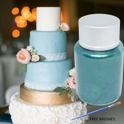 10g Edible Gold Powder Blue-Green Powder Cake Fondant Chocolate Decoration Powder Pearl Baking Color Dust Edible Glitter Powder