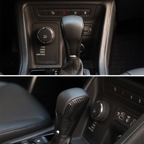 BBQ@FUKA New Car Accessories Fit For Jeep Grand Cherokee 2017-2018 ABS Gear Shift Knob Cover Trim Carbon Fiber Color Styling