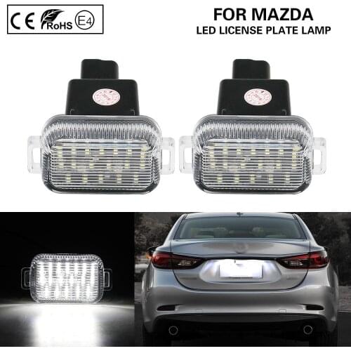 A Pair LED license plate lamp LED number plate light Car Accessories For Mazda A/T(Aka Mazda 6) 2014-2017