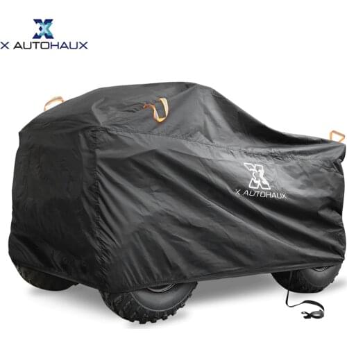 X Autohaux Quad ATV Cover Waterproof Snowproof Anti-UV Beach Protector with Reflective Strips Universal Quad Bike ATV Cover