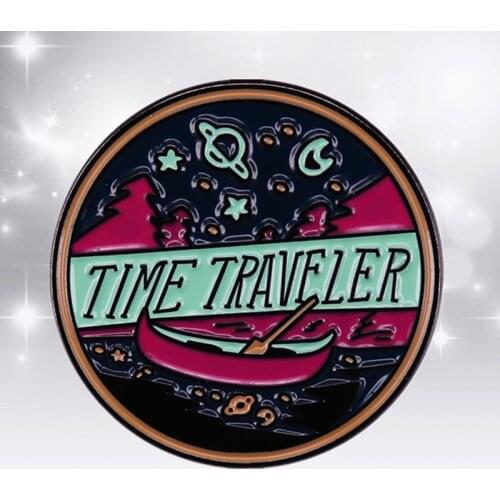Time Travel Space universe Science fiction enamel pin Back to the future and the past geek gift brooch badge jewelry