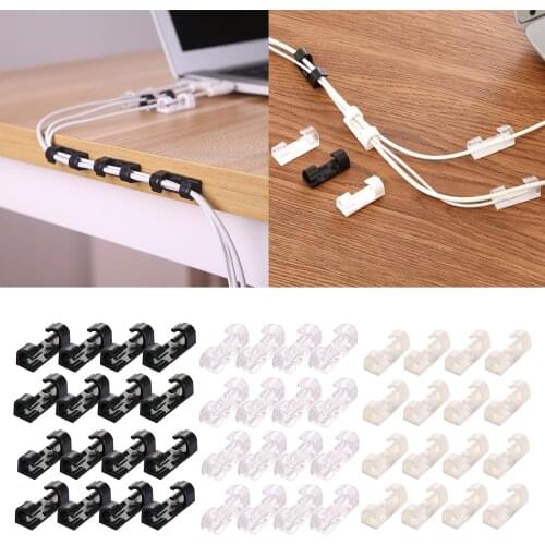 16 Pcs Sticky Network Cable Clips Wire Cord Holder Clamp Buckles Hom Office