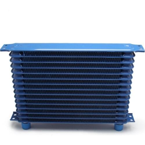 1Pc Car Racing Universal Aluminum 10 15 Row Black Blue oil cooler Engine Oil Cooler Radiator Split Adapter accessories New