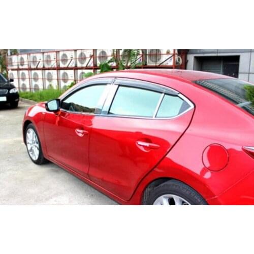 For Mazda 6 Atenza 2013 2014 2015 Window Visor Vent Shade rain/Sun/Wind Guard shelters Awnings outside cover Parts 4 PCs