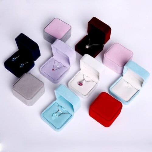 5pcs/lot Lovely Velvet Jewelry Box container Wedding Ring Box for Necklace Display Gift Box Organiza Holder