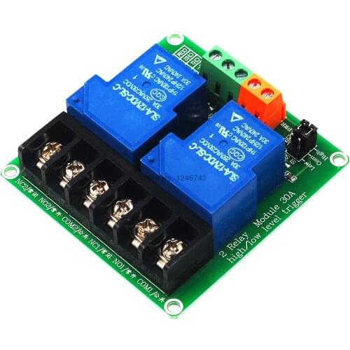 5V 12V 24V 30A 2 Channel High and Low Level Trigger Relay Module Intelligent Home PLC Automation Control