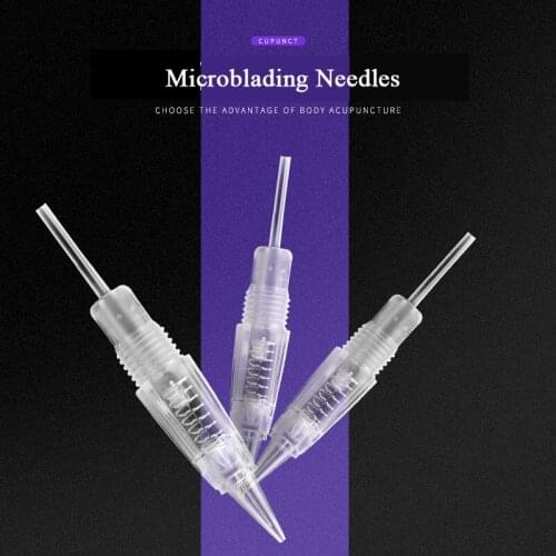 50pcs Microblading Machine Needles 1RL/3RL/5RL Tattoo Cartridge Needles for Permanent Makeup Eyebrow/Lip PMU Accessories Supply