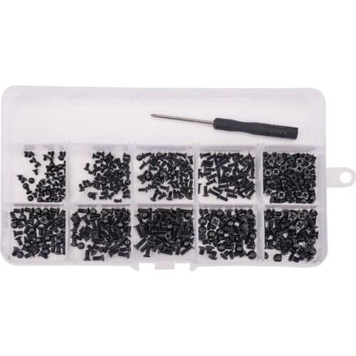 500Pcs/Box M2/M2.5/M3 Black Metal Cross Head Screw Bolts Phillips Screws Cross Recessed Bolts With Screwdriver For Hardware Work