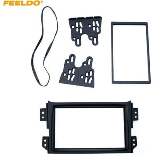 FEELDO Car 2DIN Radio Panel Fascia Frame for Suzuki Splash Ritz Opel Agila Stereo Face Fascia Plate Dash Trim Installation Kit