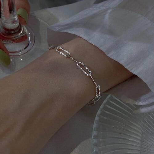 925 Sterling Silver Link Chain Geometric Charm Bracelet &Bangle For Women Wedding Party Summer Jewelry SL170
