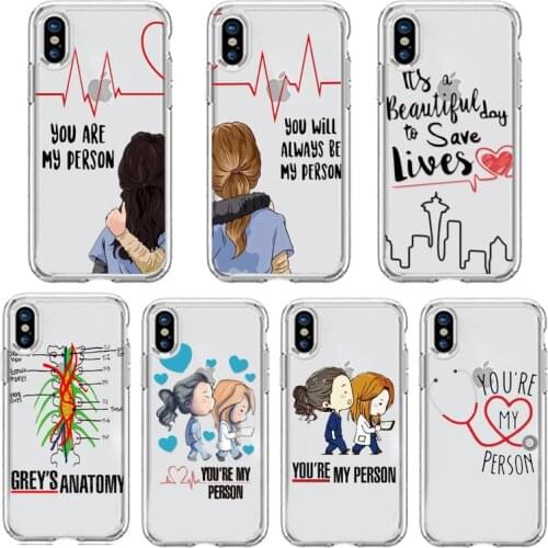 Greys Anatomy You're My Person Phone Case Transparent soft For iphone 5 5s 5c se 6 6s 7 8 11 12 plus mini x xs xr pro max
