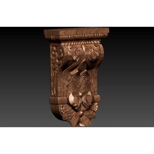Chapiter decor 3d model for carving engraving in STL file format