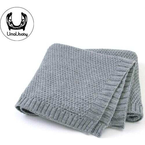 UmaUbaby Baby Blanket Knitted Newborn Swaddle Wrap Blankets Soft Infant Bedding Quilt For Bed Sofa Basket Stroller Blankets