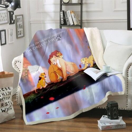 Disney Lion King Simba Kids Blanket Sherpa Plush Super Comfortable Warm Bedroom Decoration Throw on Sofa Bed Car Nap Body Cover
