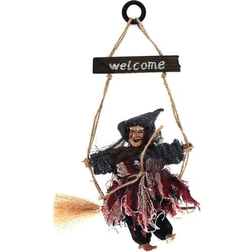 Halloween Witch Skull Skeleton Scary Props Hanging Ghost for Bar Garden Door Home Decor Haunted House Party Supplies xx102