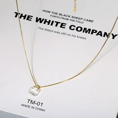 Exquisite Simple Popular Zircon Clavicle Chain Transparent Bag Pendant Necklace Clavicle Chain Wild Party Ladies Jewelry