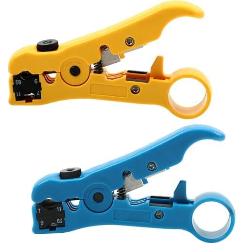 Cable Wire Pliers Electric Stripping Tools for UTP/STP RG59 RG6 RG7 RG11 Multi-functional Cutter Striper