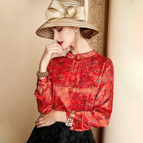 Женские шелковые рубашки KMETRAM China At AliExpress