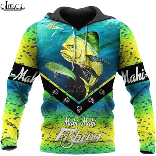 CLOOCL Beautiful Mahi-mahi Fishing 3D Print Mens Hoodie Harajuku Fashion Sweatshirt Unisex Casual Jacket Pullover Drop Shipping