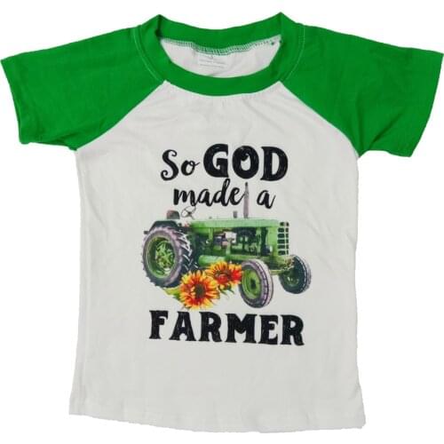 Boys and Girls Summer Outfits Boutique kids Clothing Round Neck Short Sleeve Casual Green Clothing comfortable tops