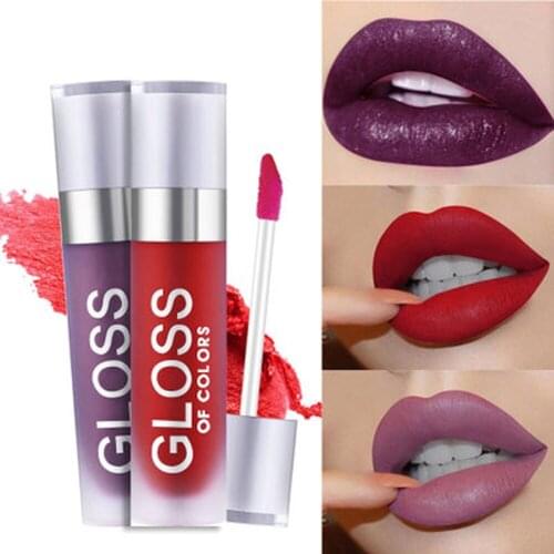 Matte Lip Gloss Long Lasting Lip Stick Waterproof Lipgloss Makeup Liquid Lipstick 15 Colors Brown Nude Chocolate Color