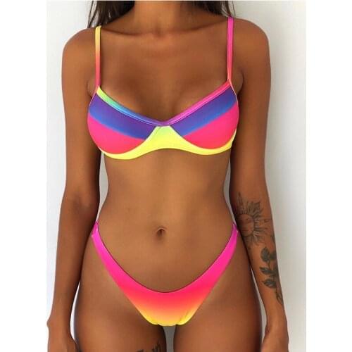 VIKINII new Underwire biquinis female Swimsuits 2021 Sexy Push Up Bikinis Set Triangle Swimwear Patchwork Women Bathing Suits