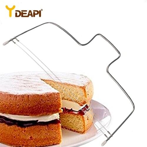 YDEAPI Single/Double-Line Adjustable Cake Cutter Stainless Steel Cake Slicer Tool Decoration Mold Baking Pan Kitchen Baking Tool