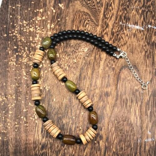 New coconut shell natural stone necklace minimalist fashion boy yoga meditation jewelry mens accessories gifts