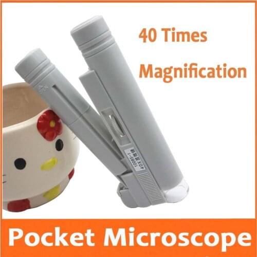 40X LED Illuminated Adjustable Pocket MIcroscope Handheld Magnifier Foldable Loupe with Reading Scale 0.05mm