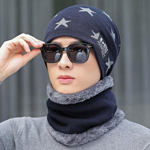 SUOGRY Bone Male Mens Winter Hat knitted Wool Beanies Men Hip Hop Cap Turban Caps Skullies Balaclava Hats For women Gorros Mask